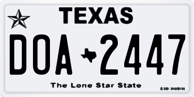TX license plate DOA2447
