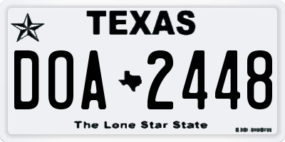 TX license plate DOA2448