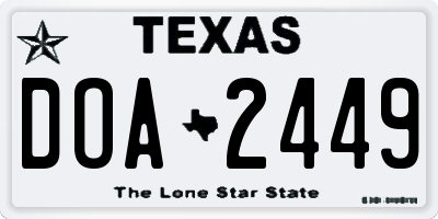 TX license plate DOA2449
