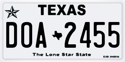 TX license plate DOA2455