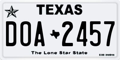 TX license plate DOA2457