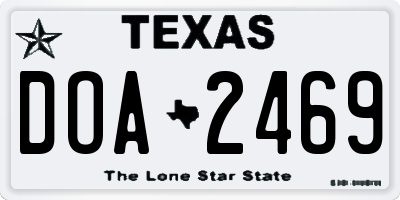 TX license plate DOA2469