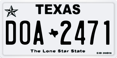 TX license plate DOA2471