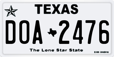 TX license plate DOA2476