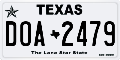 TX license plate DOA2479