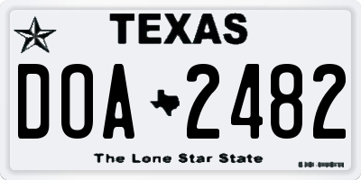 TX license plate DOA2482