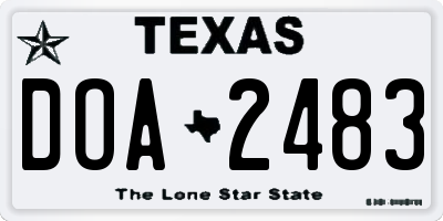 TX license plate DOA2483