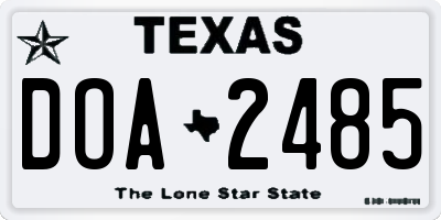 TX license plate DOA2485