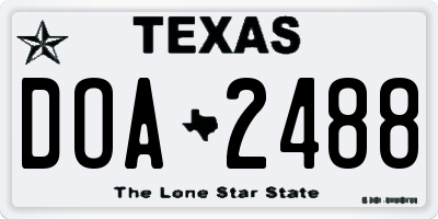 TX license plate DOA2488
