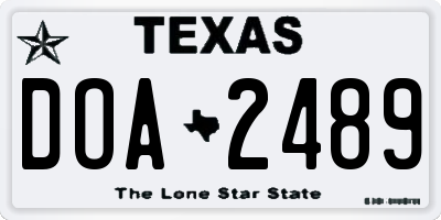 TX license plate DOA2489