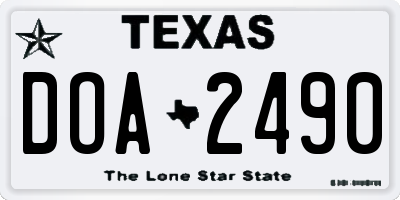 TX license plate DOA2490