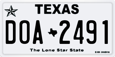 TX license plate DOA2491