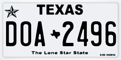 TX license plate DOA2496