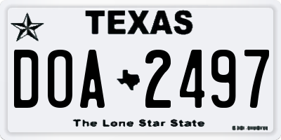 TX license plate DOA2497