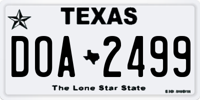 TX license plate DOA2499