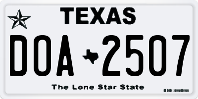 TX license plate DOA2507