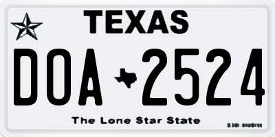TX license plate DOA2524
