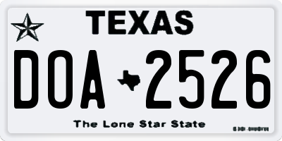 TX license plate DOA2526