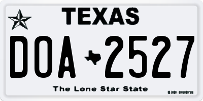 TX license plate DOA2527