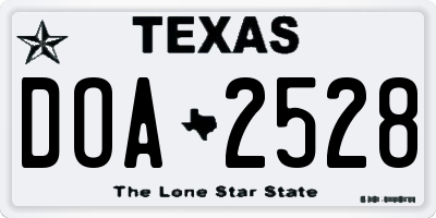 TX license plate DOA2528