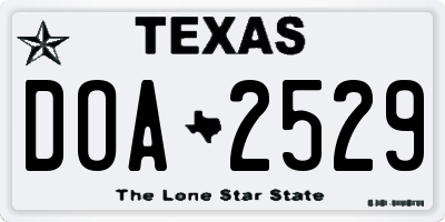 TX license plate DOA2529