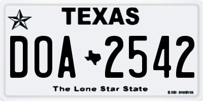 TX license plate DOA2542