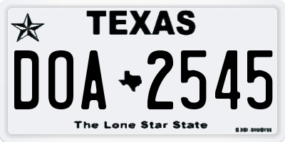 TX license plate DOA2545