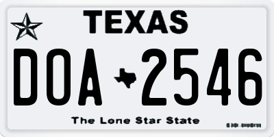 TX license plate DOA2546