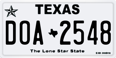 TX license plate DOA2548