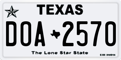 TX license plate DOA2570