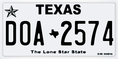 TX license plate DOA2574