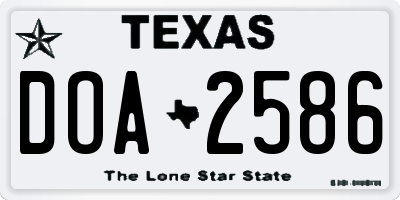 TX license plate DOA2586