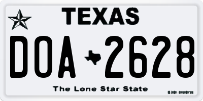 TX license plate DOA2628