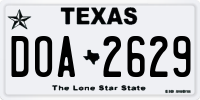 TX license plate DOA2629