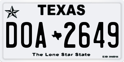 TX license plate DOA2649