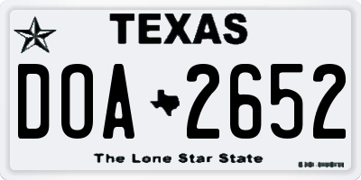 TX license plate DOA2652