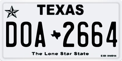 TX license plate DOA2664