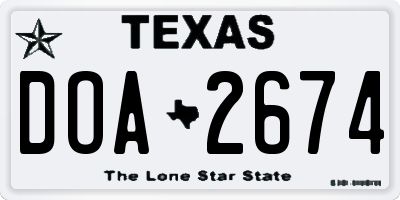 TX license plate DOA2674