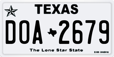 TX license plate DOA2679