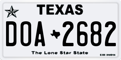 TX license plate DOA2682