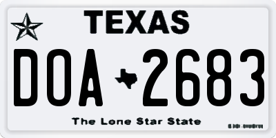 TX license plate DOA2683
