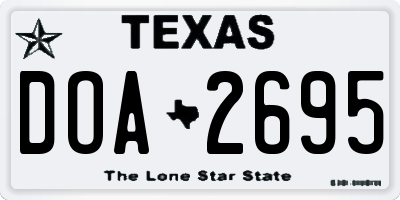 TX license plate DOA2695