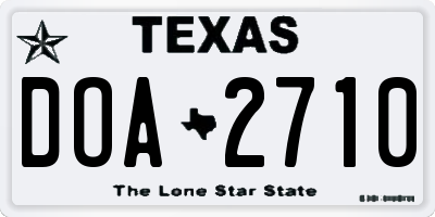 TX license plate DOA2710