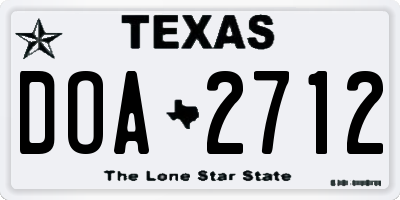 TX license plate DOA2712