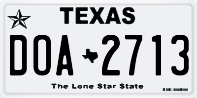 TX license plate DOA2713