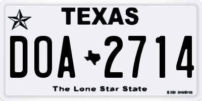 TX license plate DOA2714