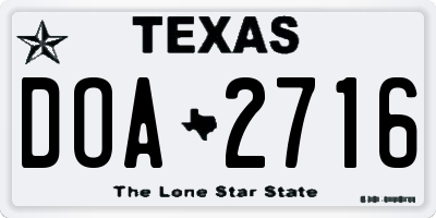 TX license plate DOA2716