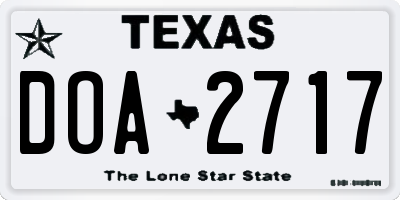 TX license plate DOA2717