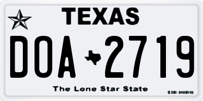 TX license plate DOA2719
