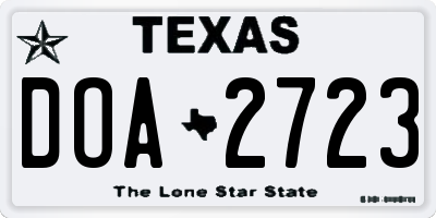 TX license plate DOA2723